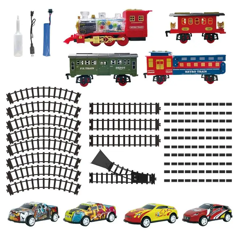 

Kids Train Set Electric Train Set Sound Train Toy Locomotive Model Battery-Powered Railway Kit Christmas Toy For Girls