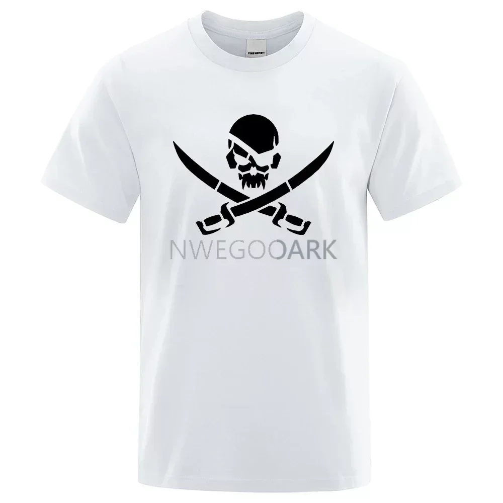 

NG Piratsze Skull Logo Funny Print T-Shirts Breathable Summer Casual Tee Clothes