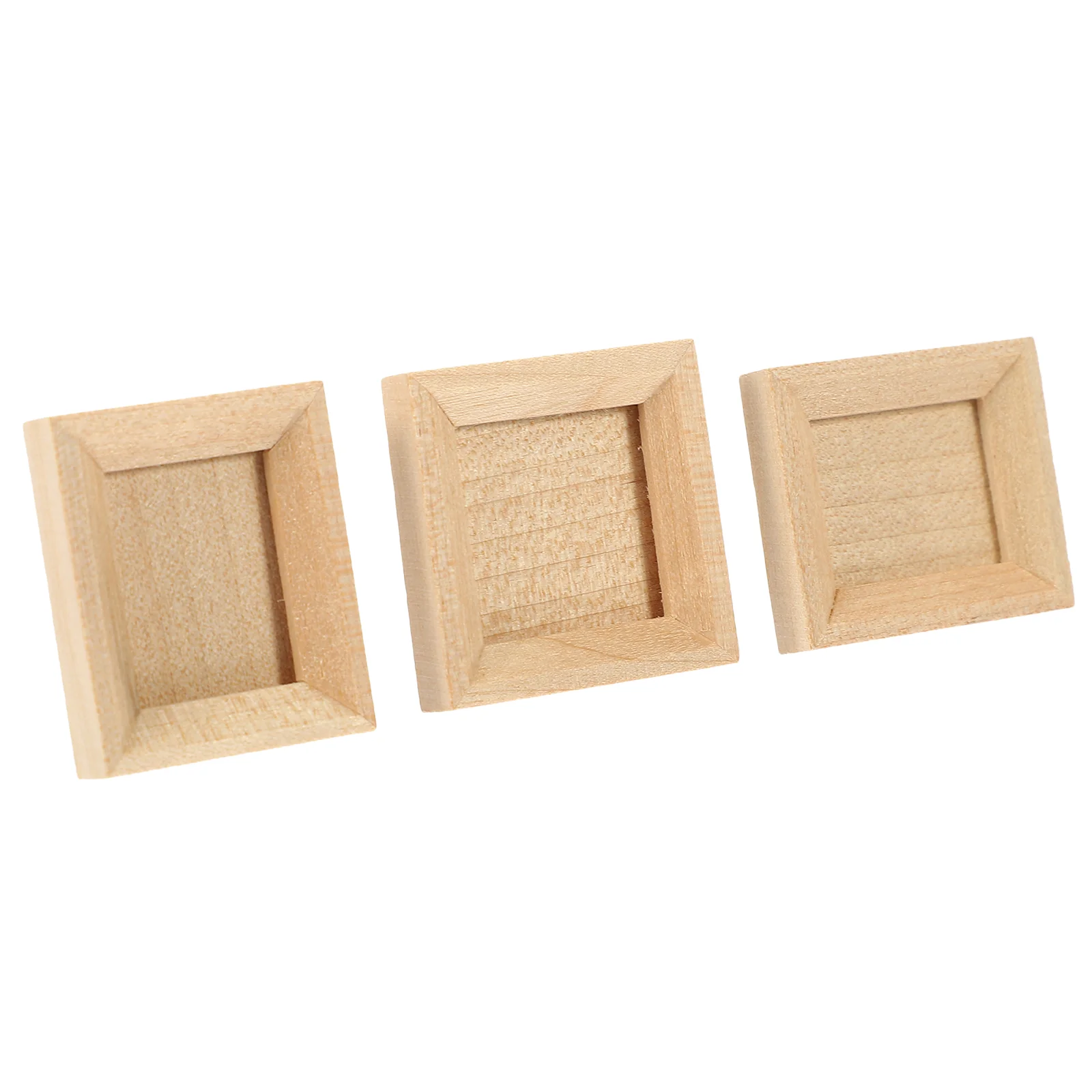 3 Pcs Baby Dollhouse Photo Frame Picture Frames Wood Micro Landscape Decors Miniature