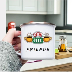 Dropshipping Personalized Name Central Perk Design Cup 12oz Enamel Wholesale Coffee Mug Tea Milk Cups