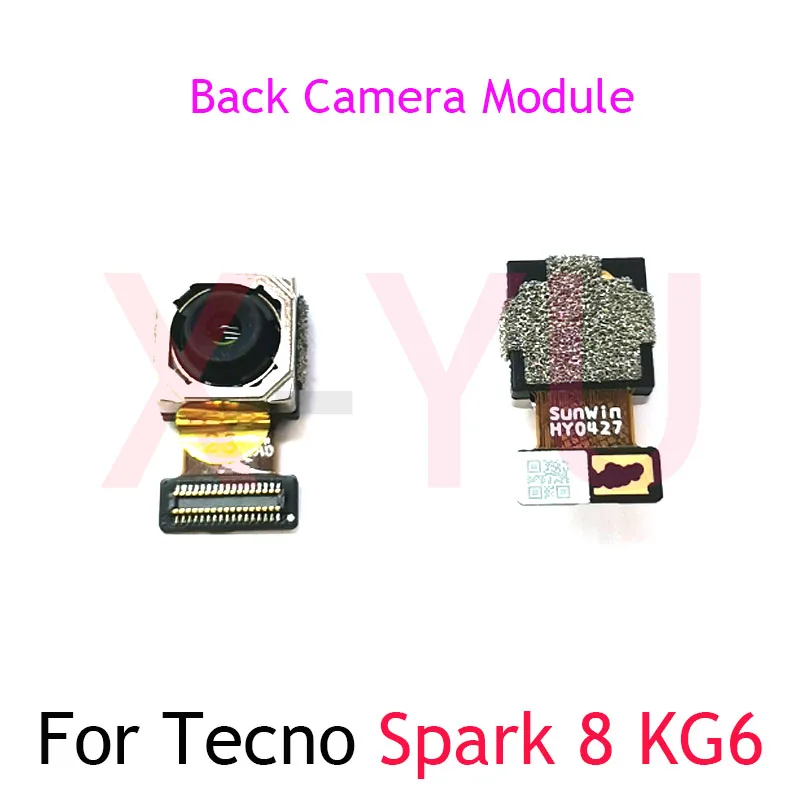 

For Tecno Spark 8 KG6k KG6 Rear Back Big Front Camera Module Flex Cable Repair Parts