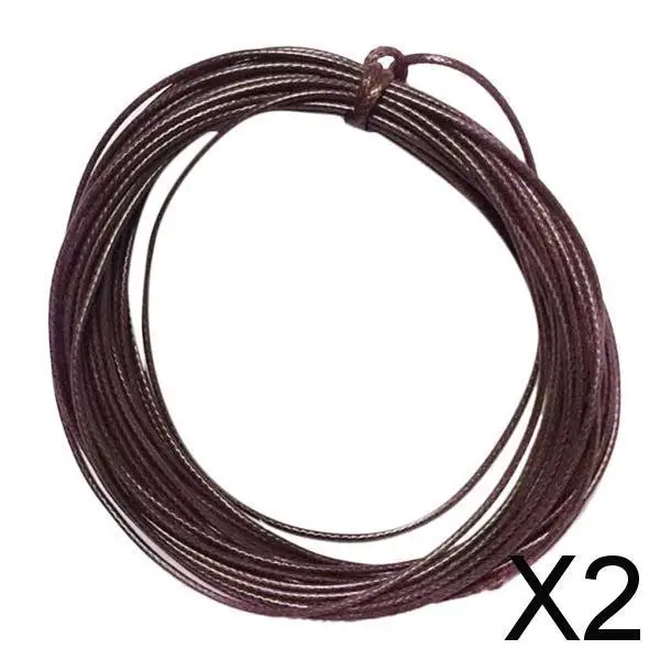 

2X 2mm Waxed Nylon Cord Jewellery Making String Findings 10m Coffee