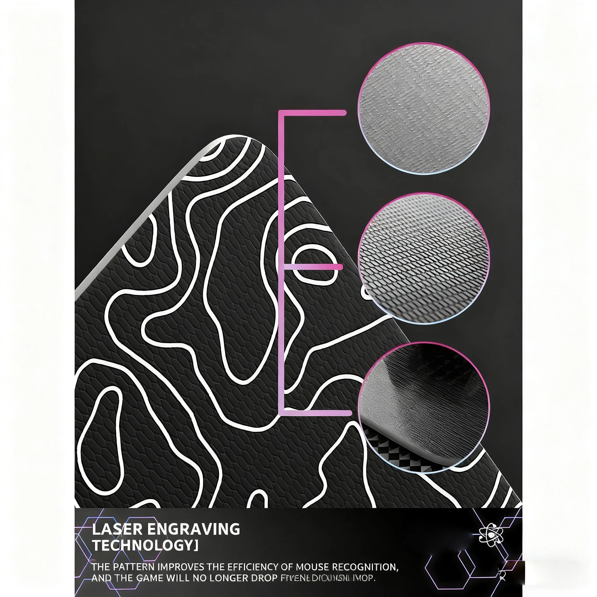 Mouse pad de vidro para jogos, estrutura de textura simples, superfície fosca, mesa de vidro temperado, e-sports, fps, mesa de jogo