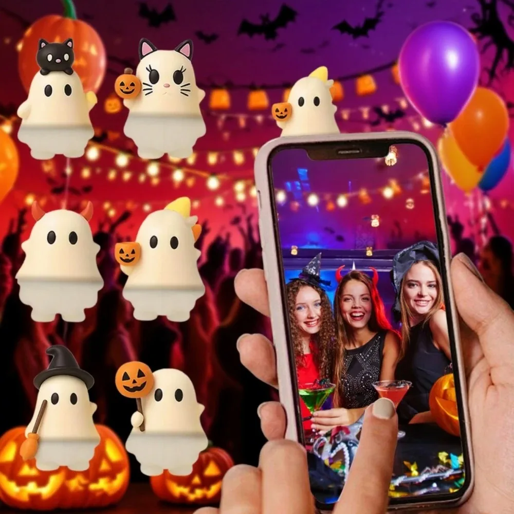 Ghostees Mystery Phone Buddy Halloween Ghost Phone Accessories Stick-on Cute Car Decor Rearview Mirror & Dashboard Decorations