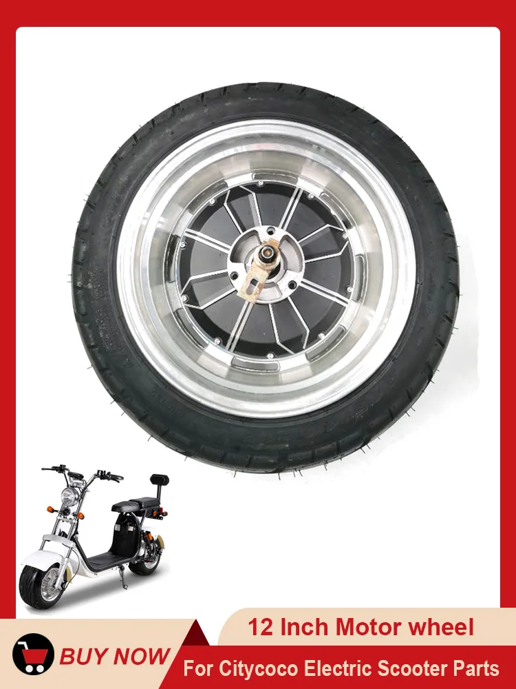 12 inch 60V 2000W 3000W aluminium motorwiel 215/40-12 tubeless band voor Citycoco elektrische scooter modificatie onderdelen - afbeelding 2