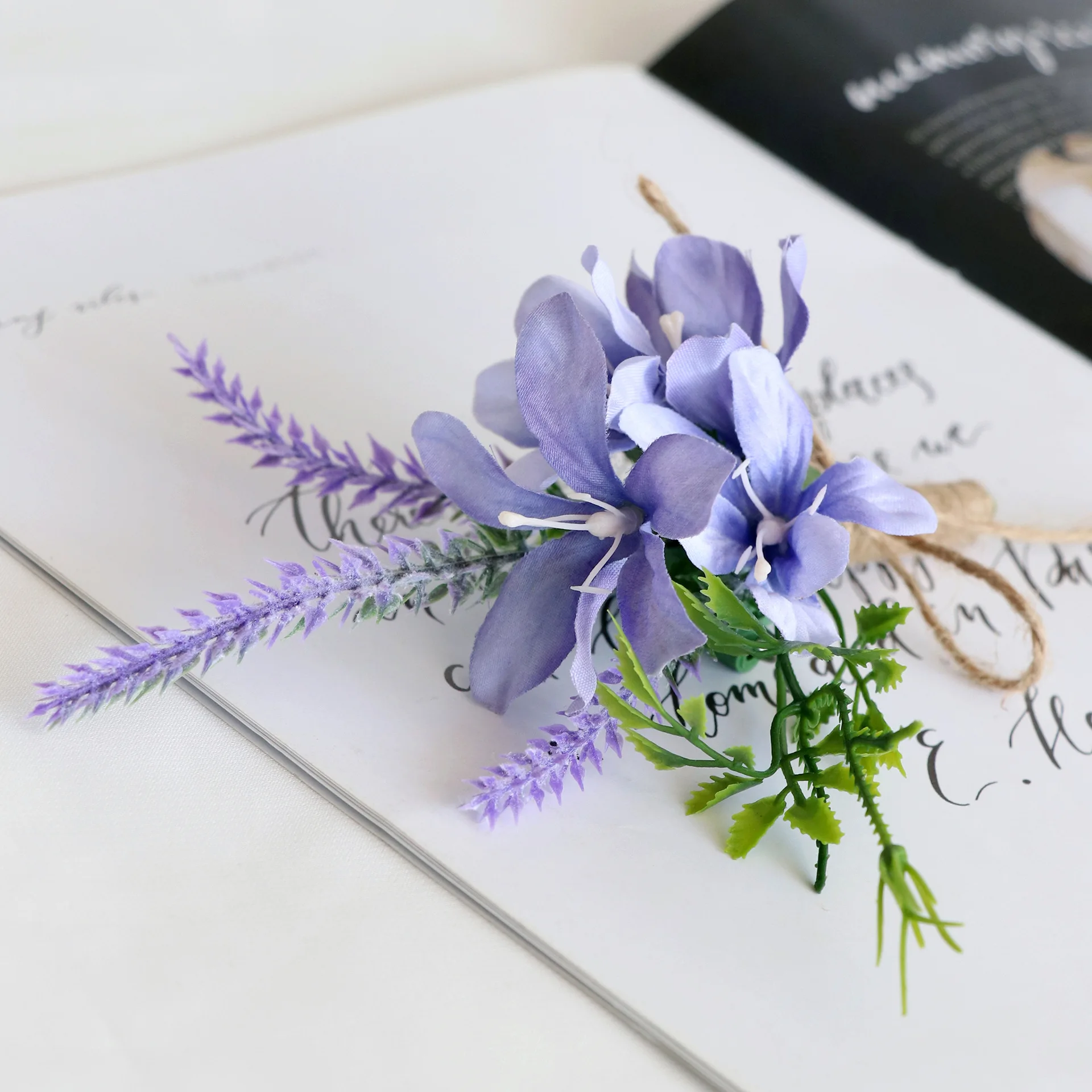 Boutonniere e Wrist Corsage para Bridesman e dama de honra, Acessórios do casamento, Noivo e Noiva Busto, Simulação Floresta Casamento