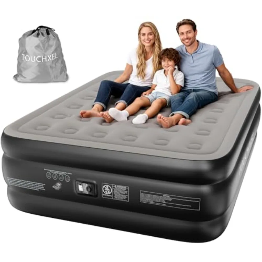 

Air Mattress Queen with Built in Pump 16 Inch Raised Inflatable Mattress, Blow Up Airbed, Colchon Inflable, Portable Self Infla
