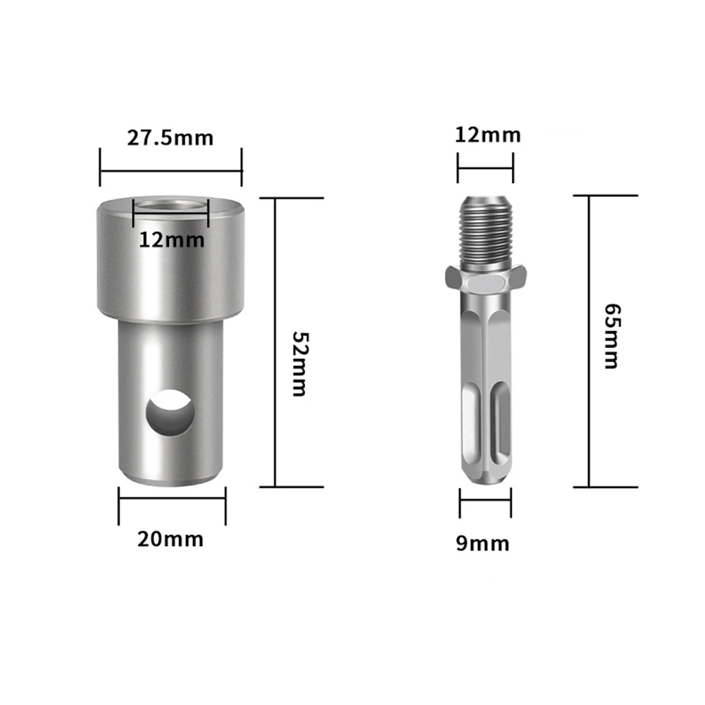 1*Round Handle Earth Auger Adapter Tool 4 Interface Types For Impact Wrench Hammer Machine Garden Auger Drill Connector