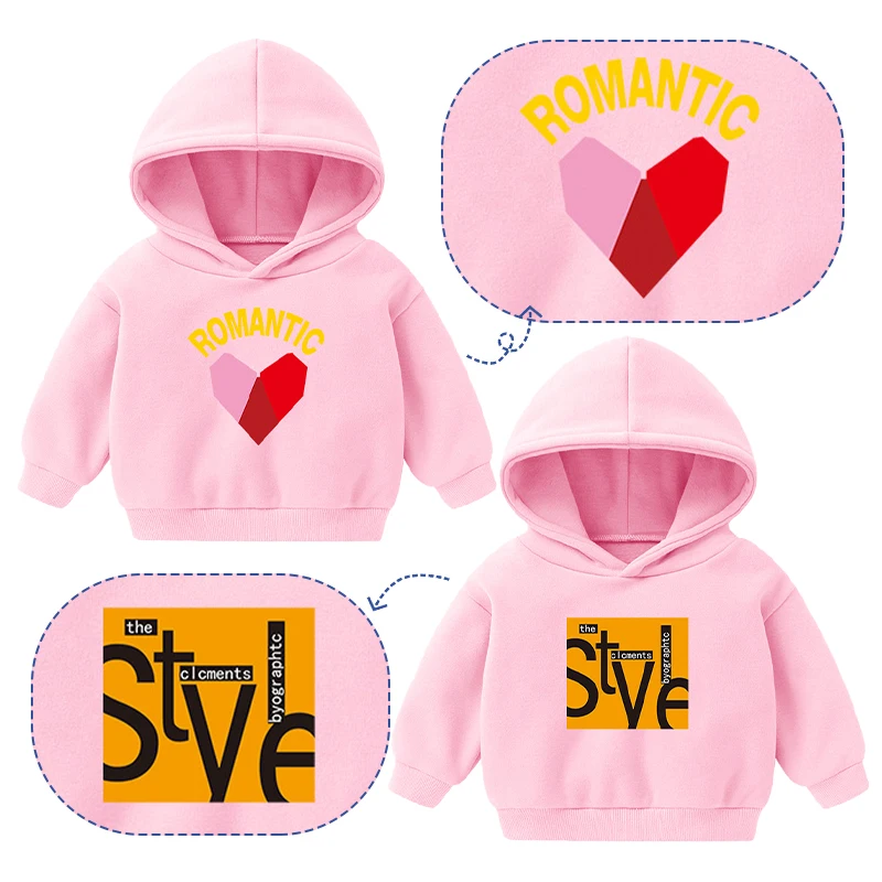 

2-6 Year Children Sweatshirts for Boys Girls Autumn Tops Winter Fleece Thicken Hoodies Teenager Kids Clothes Toddler Baby Hoodie