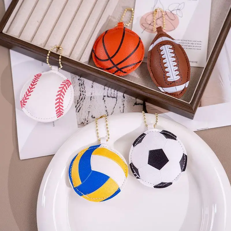 Modischer PU-Leder-Sport-Schlüsselanhänger mit Einzigartigem Baseball-, Basketball- und Fußball-Design, Taschenanhänger für Damen, Tägliches Deko-Accessoire – Detail 9