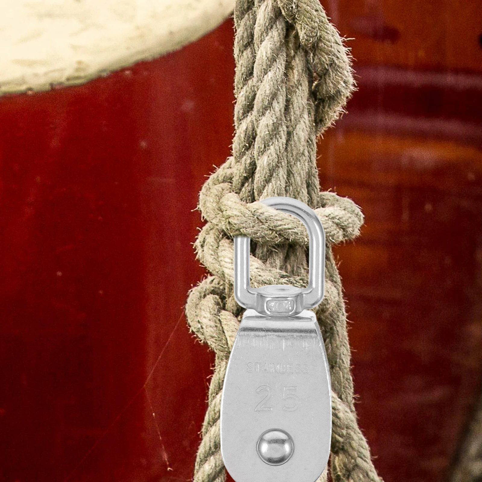 

4pcs Stainless Steel Single Swivel Pulley Block Heavy Duty U-Shaped Mechanical Lifting Pulley System For Rope Cable Crane Glide