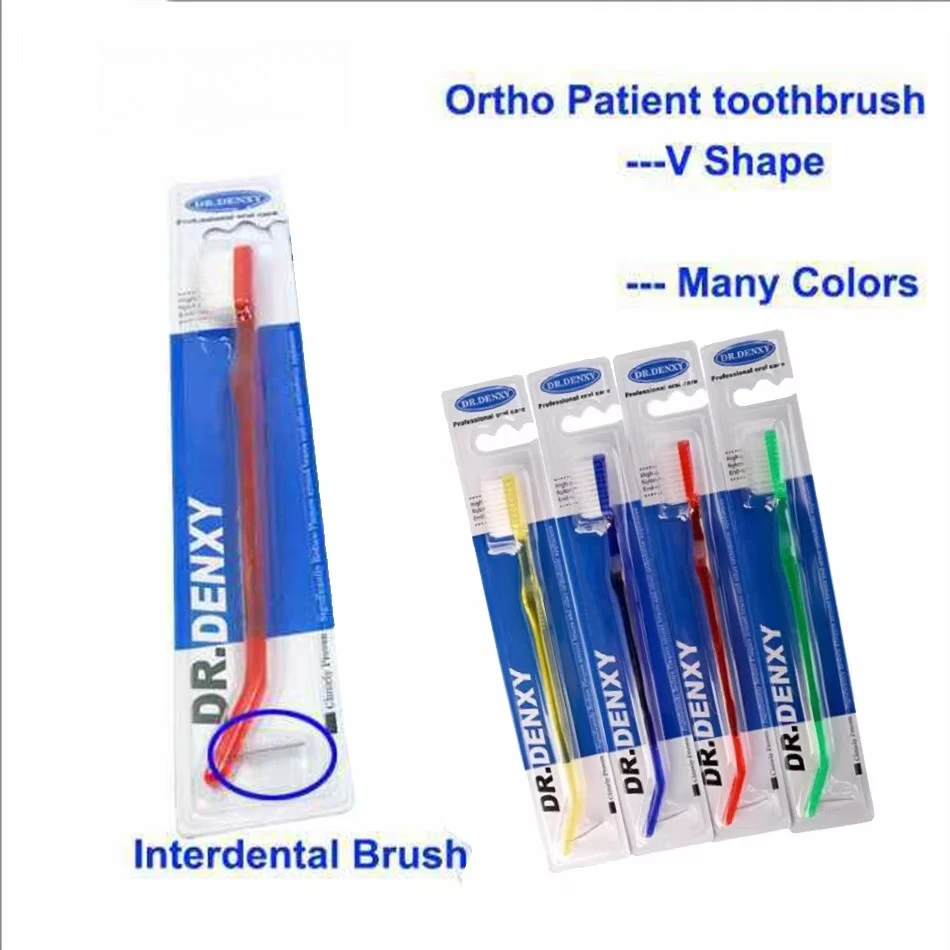 6pcs V Shape Orthodontic Tooth Brushes V Shape Bristle Brace Teeth Deep Hygiene Clean Toothbrush Oral Care Dental Bracket Ortho