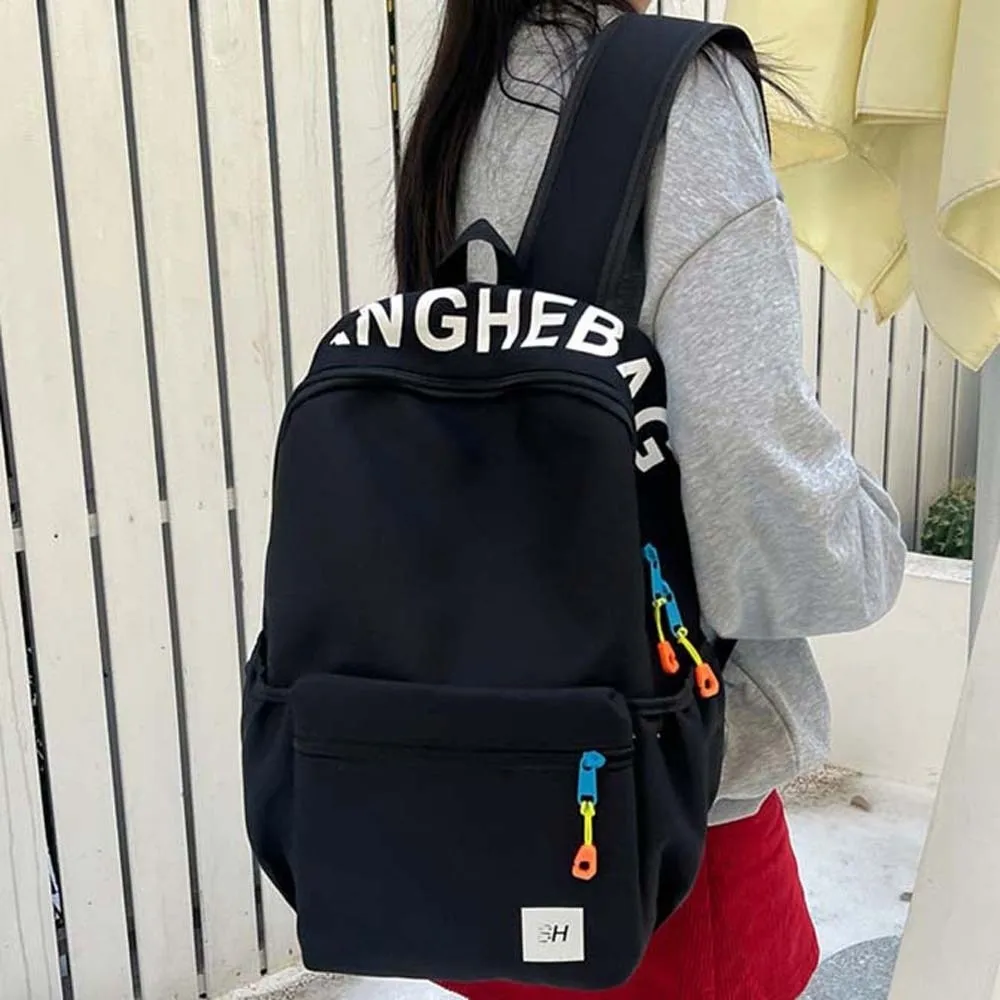 

Daypack Oxford Cloth Backpack Casual Contrast Color Students School Bag Scratch Prevention Polyester Large Capacity Backpack