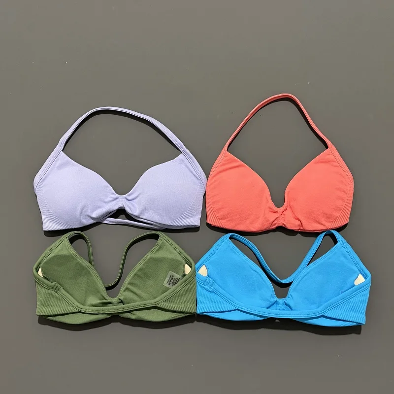 حمالة صدر رياضية لليوجا ملابس داخلية للنساء في صالة الألعاب الرياضية حمالة صدر بدون ظهر عالية الدعم ملابس نشطة للياقة البدنية وتمارين الرسن #6