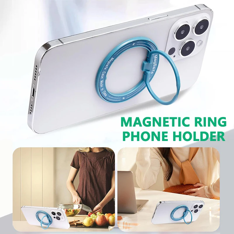 

For MagSafe Phone Magnetic Finger Ring Holder For Iphone 12 13 Pro Max Mini Magnet Phone Stand Grip Mount Smartphone Accessories