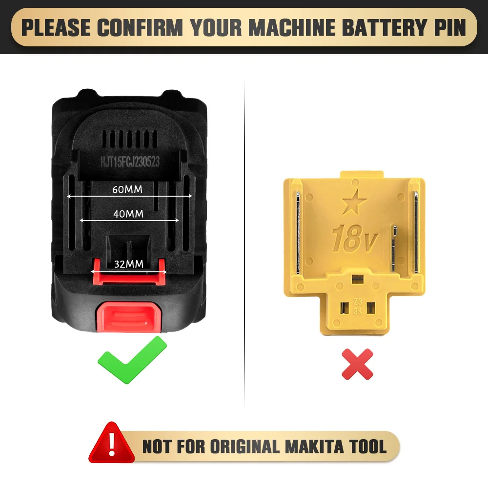 Imagem -05 - Bateria Li-lon Recarregável com Display de Energia Led para Makita Ferramenta Elétrica 21v Atualizado 928vf 388vf Plus 18v