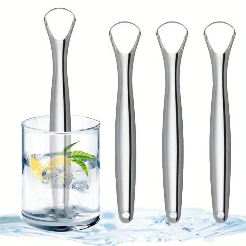 Metal Scraper, Tongue Scraper Cleaner for Fresh Breath Multi-Layered Tongue Cleaner Set,Ideal for Oral Care Bad Breath Reduction