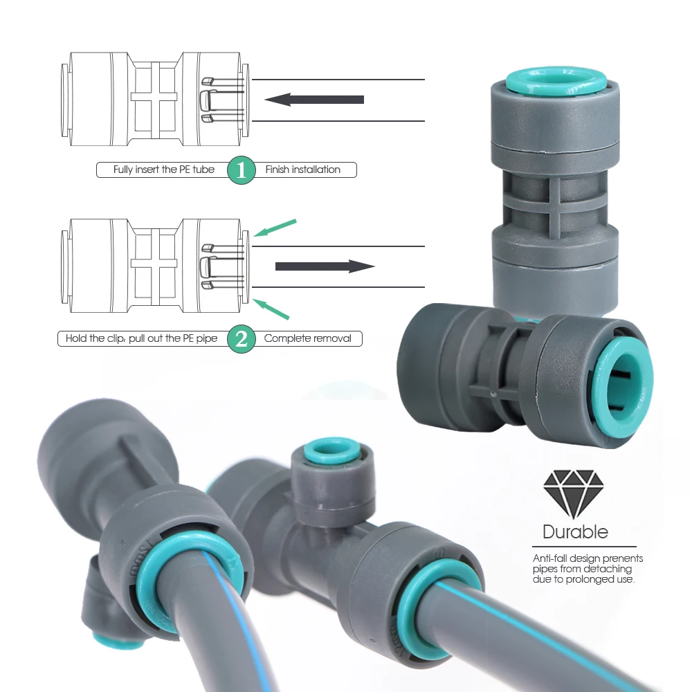 9/12mm szybkozłącze węża PE OD-12mm złączki rurowe PE do 3/8 \