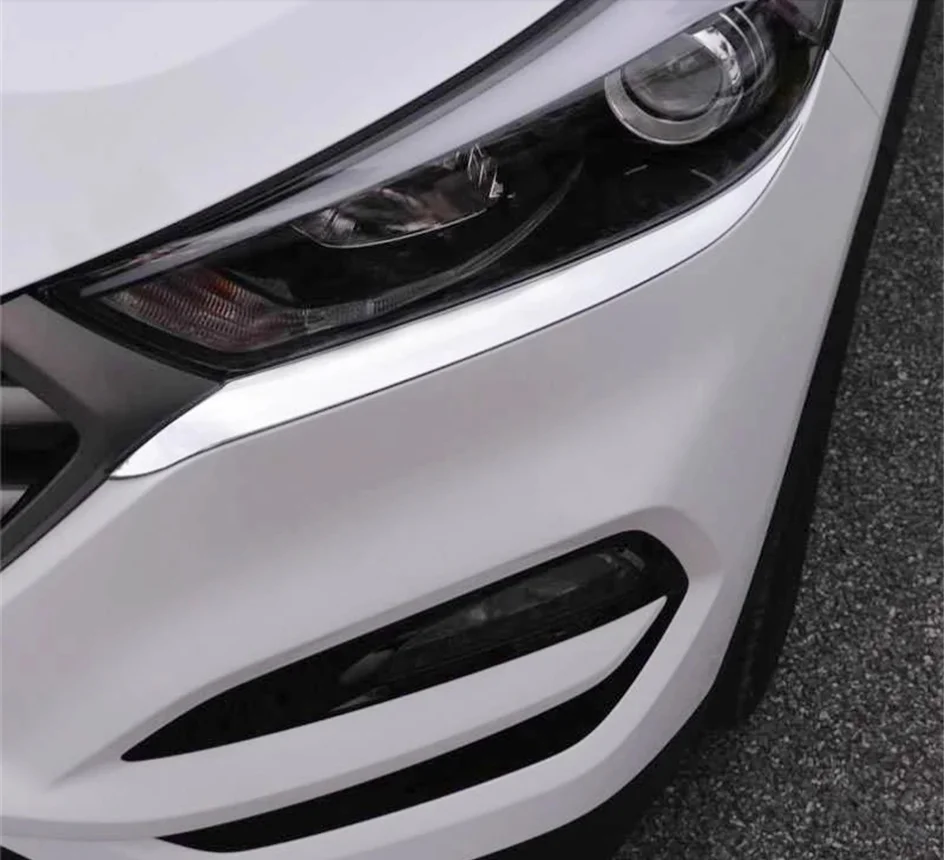 For Hyundai Tucson 2016 - 2018 Accessories Exterior Front Rear Head Tail Fog Light Lamp Eyelid Eyebrow Strip Cover Trim