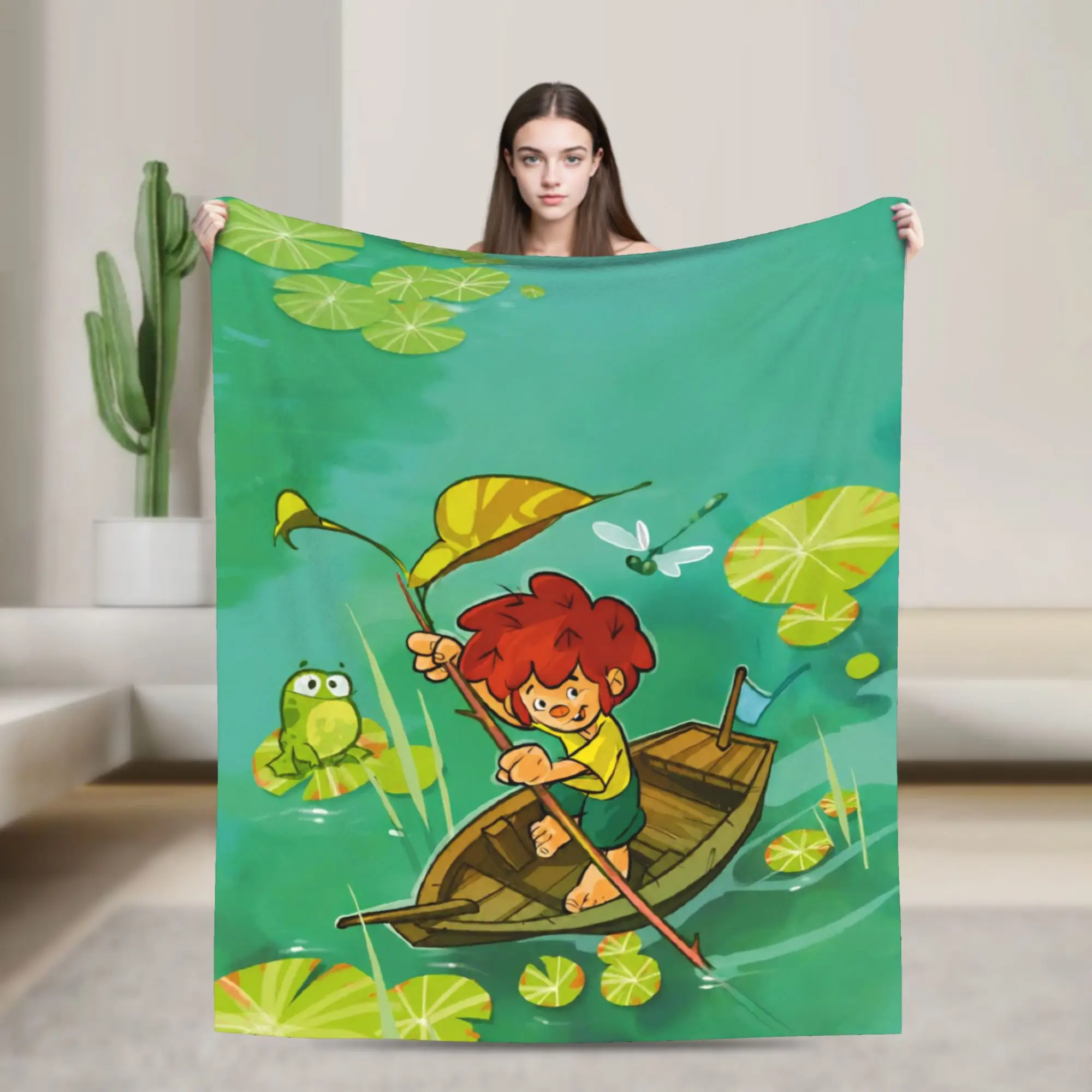 New Arrival Pumuckls drinks beer  Blankets Lightweight Thin Flannel  Relax Throw Blankets Machine Washable