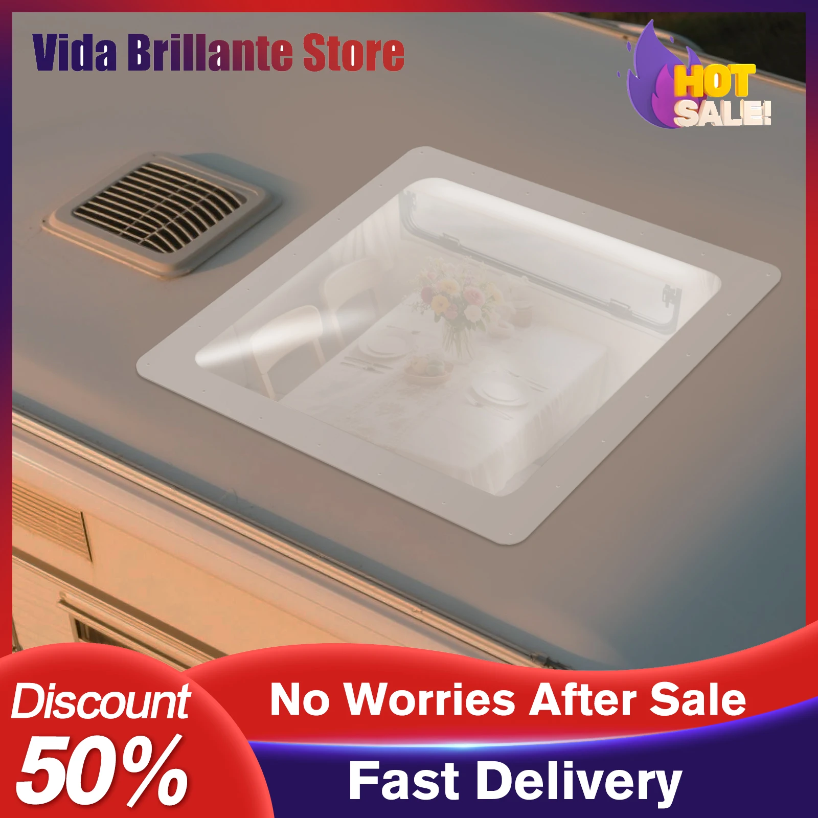 واضح PC RV كوة مقاومة للأشعة فوق البنفسجية العلاج قبة خارجية 3.77 رطل الوزن الصافي دائم استبدال مباشر 26x26in تركيب المسمار