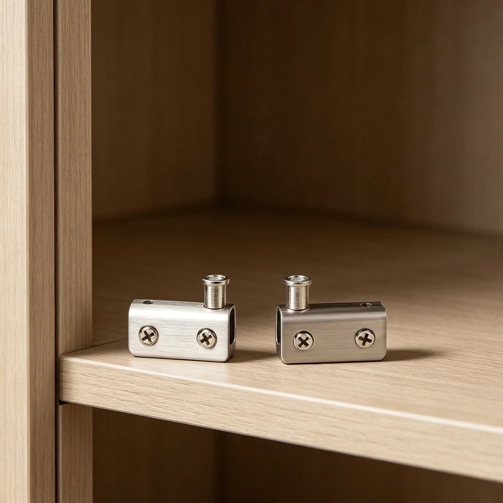 1Pair Glass Door Hinges Stainless Steel Cabinet for pivot Hinge Clip No Drilling With Press Fit for bush Upper Lower Door Glass