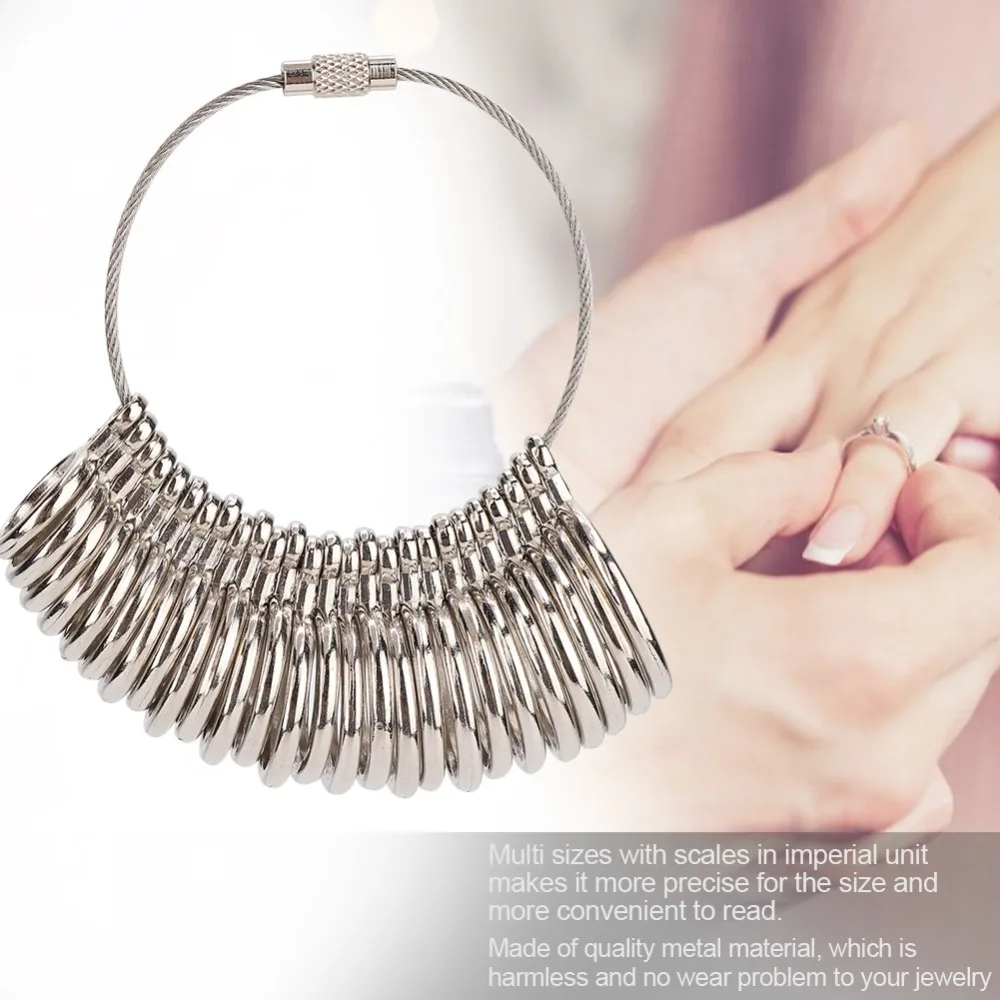 

Precision UK Sizing Ring Sizer Silver Clear Reading Finger Gauge Metal Measuring Tool Size Measuring
