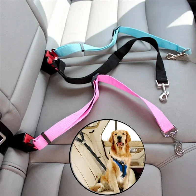 Car Dog Safety Buckle Pet Thickened Nylon Traction Elastic Leash Retractable Car Seat Belt Manufacturer