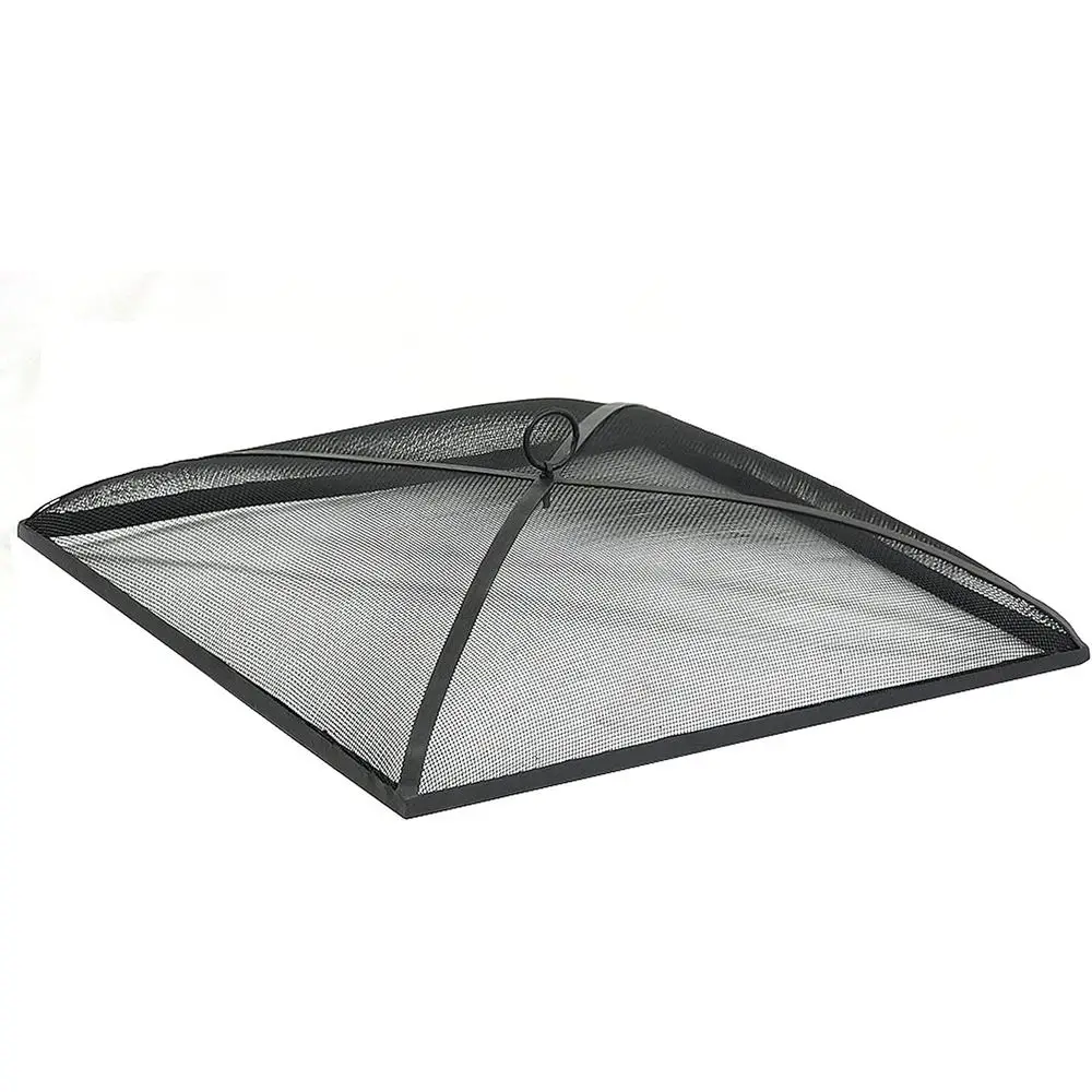 

Heavy-Duty Steel Mesh ire Pit Spark Sn Cover - Outdoor ire Pit Sn Cover - Square - Black - 24-Inch