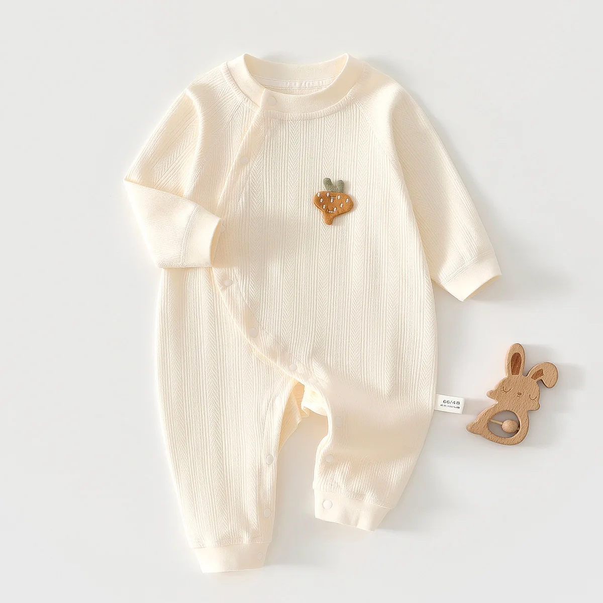 

Spring Infant Romper for Newborn Cotton Skin-Friendly Long Sleeve with Cute Print Easy Snap Newborn Jumpsuit Loungewear