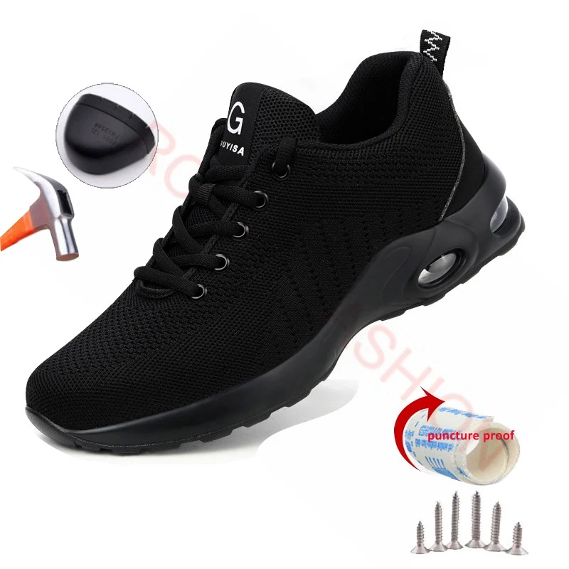 2023 Work Safety Boots Work Shoes Work Boots Safety Steel Toe Shoe Men Anti-smash anti-puncture Pink Shoes Safety Shoes for men