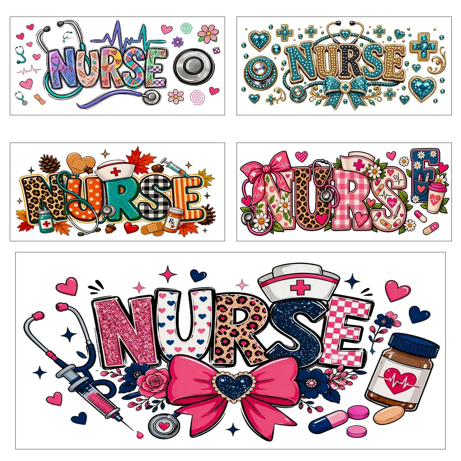 Pride of Nurse UV DTF Transfer Sticker Waterproof DIY Decals 3D Transfers UVDTF Sticker 16oz UV DTF Cup Wraps