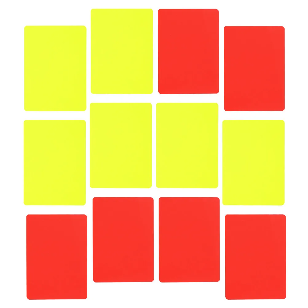 12Pcs Soccer Referee Cards Red Yellow Cards Flexible PVC Standard Portable Referee Accessory Soccer Match Use Match Accessory
