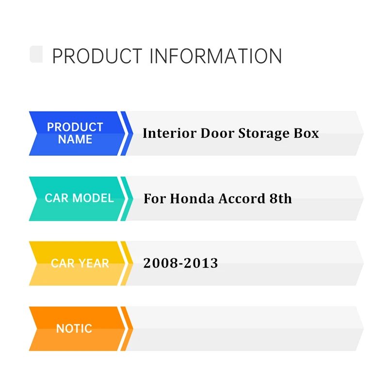 For Honda Accord 8th 2008-2010 2011 2012 2013 Car Accessories Interior Front Left Right Door Handle Armrest Storage Box Bin Cup