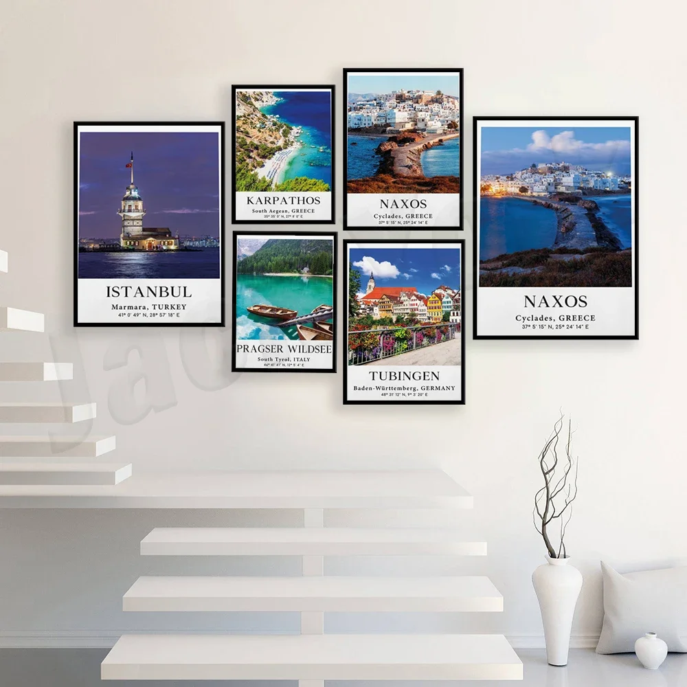 Istanbul, Brussels, Slovakia, Lille France, Edinburgh, Hungary, Monaco, Karpathos, Italy, Naxos, Tubingen Germany travel poster