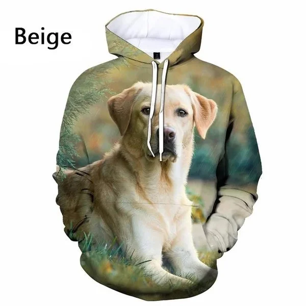 

2024 New fashion Labrador Retriever 3D printed hoodie for men and women casual long-sleeved pet dog pullover top