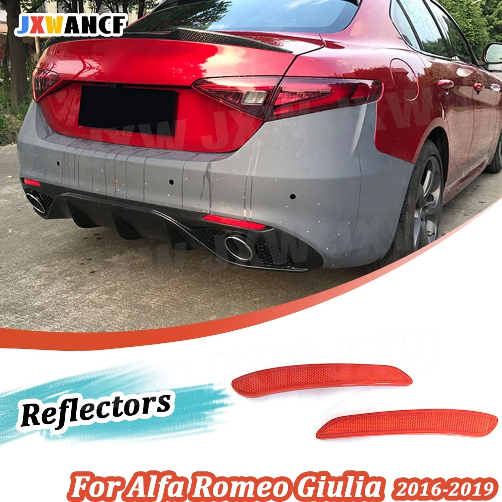 

JXWANCF PP Bumper Guard Strips Rear Lip Diffuser Spoiler For Alfa Romeo Giulia 2016-2019 Auto Car Sport Styling Reflectors