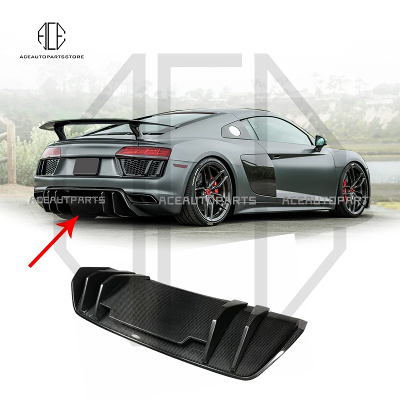 

For Audi R8 VORS style carbon fiber front lip rear diffuser rear spoiler tail