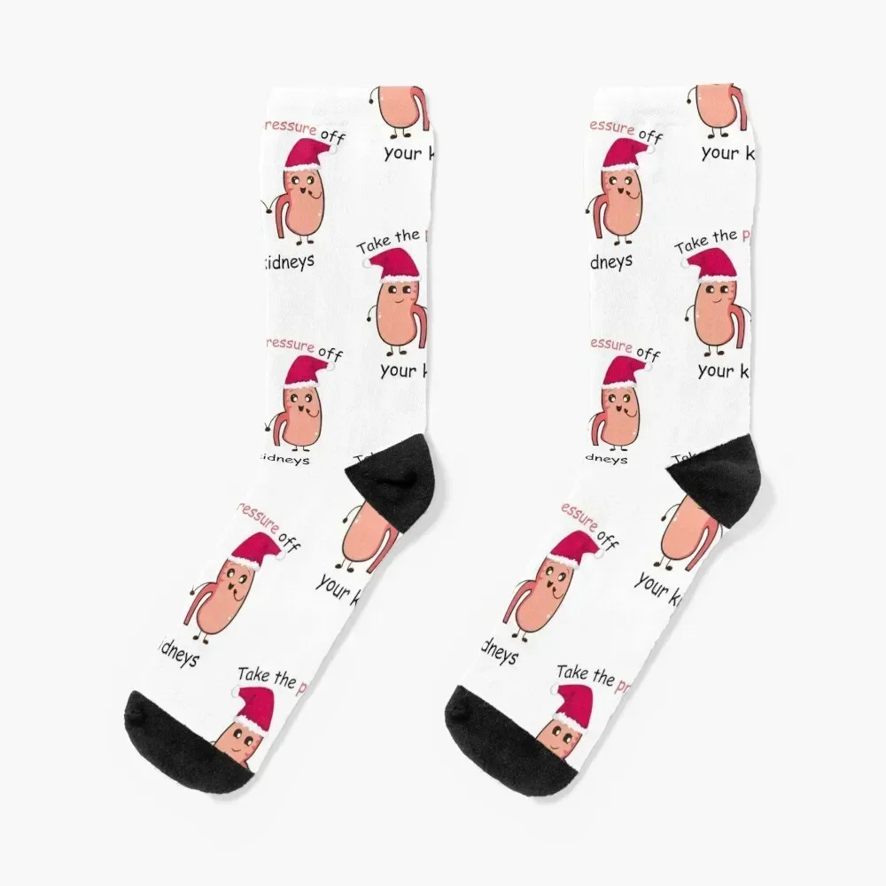 kidneys in Christmas hats Socks Heating sock man aesthetic Socks For Men Women's