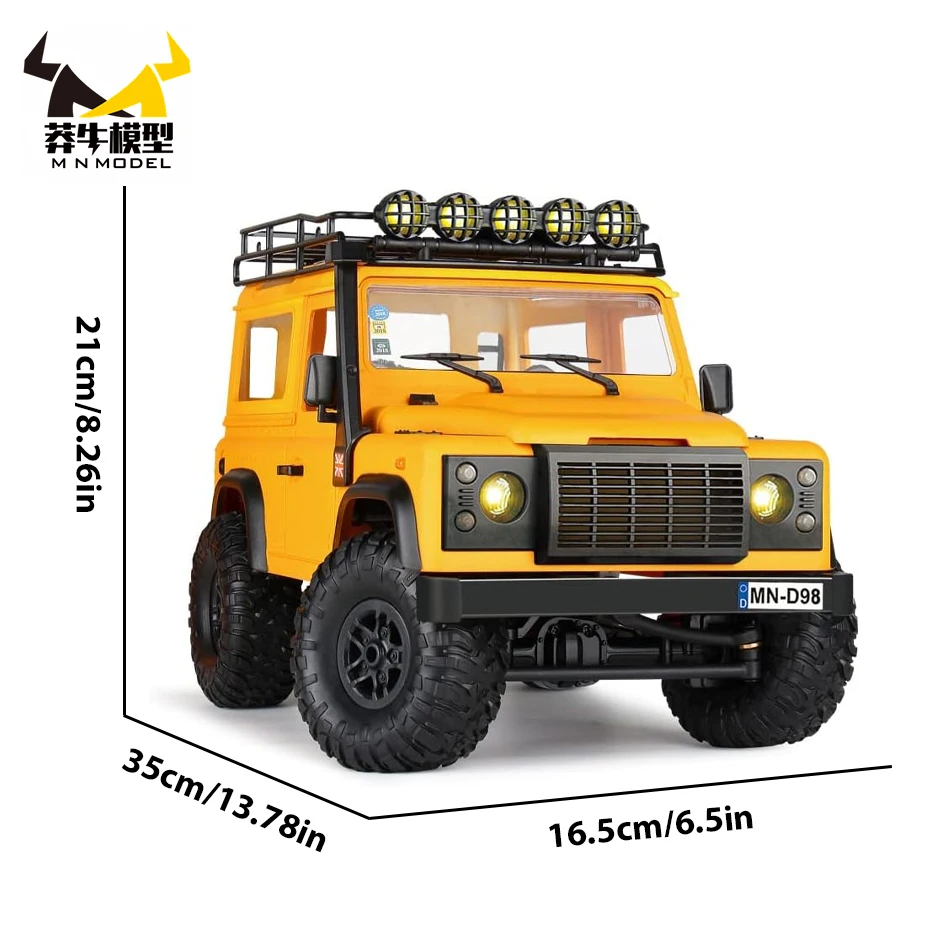 MN MODEL 1:12 4WD RC Off-road Auto Waden Truck Rock Crawler All Terrain Klimmen Voertuig Collectie Model Outdoor speelgoed voor Volwassen