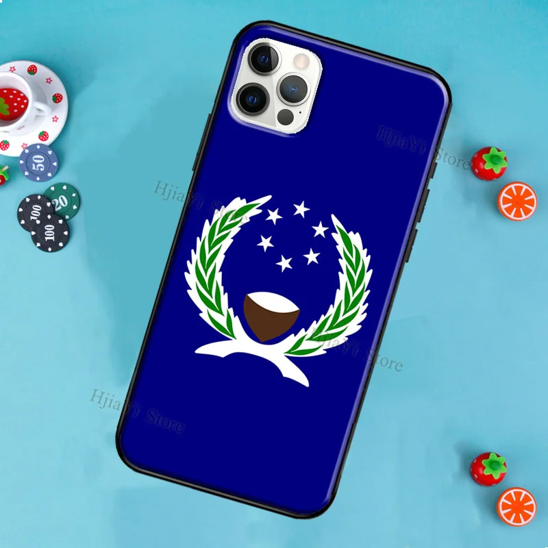 Pohnpei Ponape Flag Soft Case For iPhone 13 12 11 14 Pro Max XS XR X 12 13 mini SE 2020 6S 7 8 Plus Phone Cover