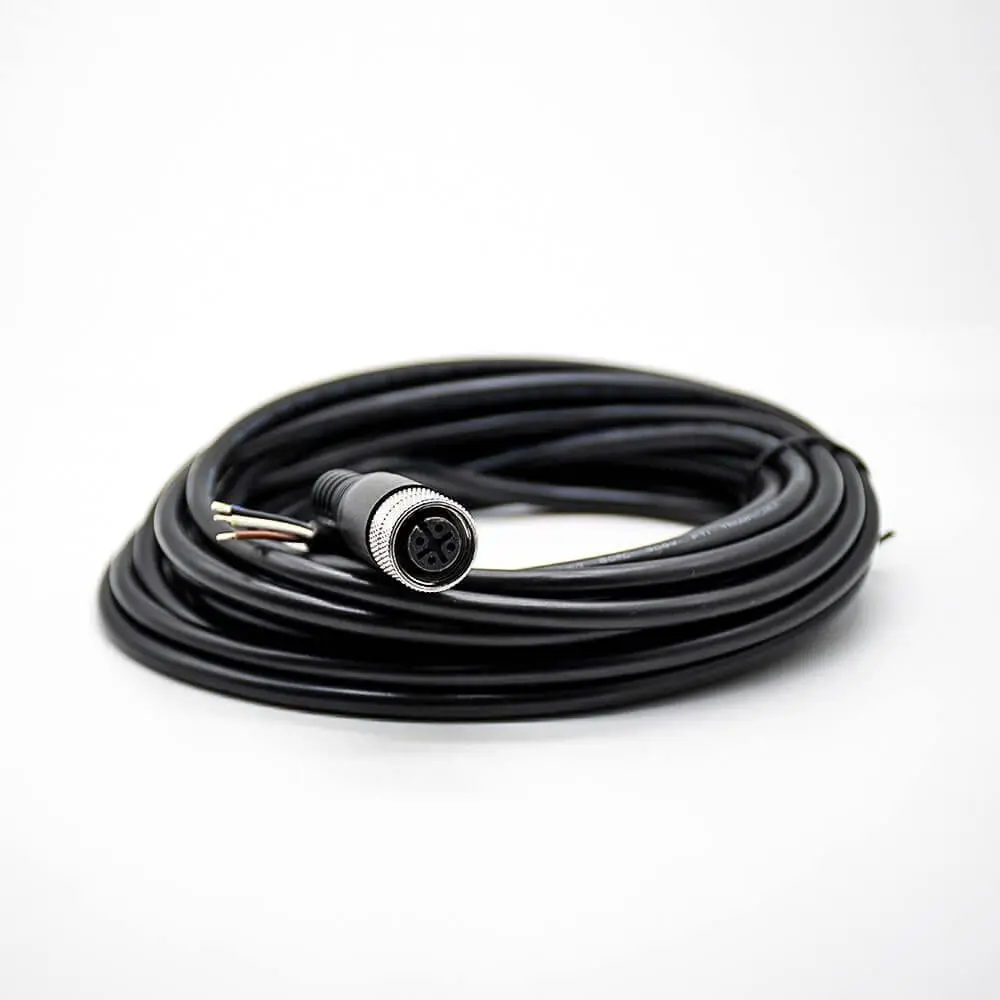  M12 4Pin Extension Cable A Code Female Straight Connector Molded Cable 5M AWG22