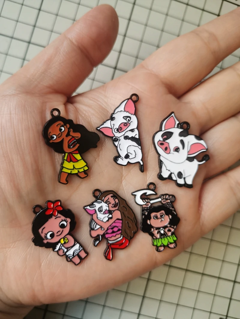

10PCS cartoon Moana princess Pendant DIY Jewelry Necklace Earrings Bracelet Jewelry Earring Charms
