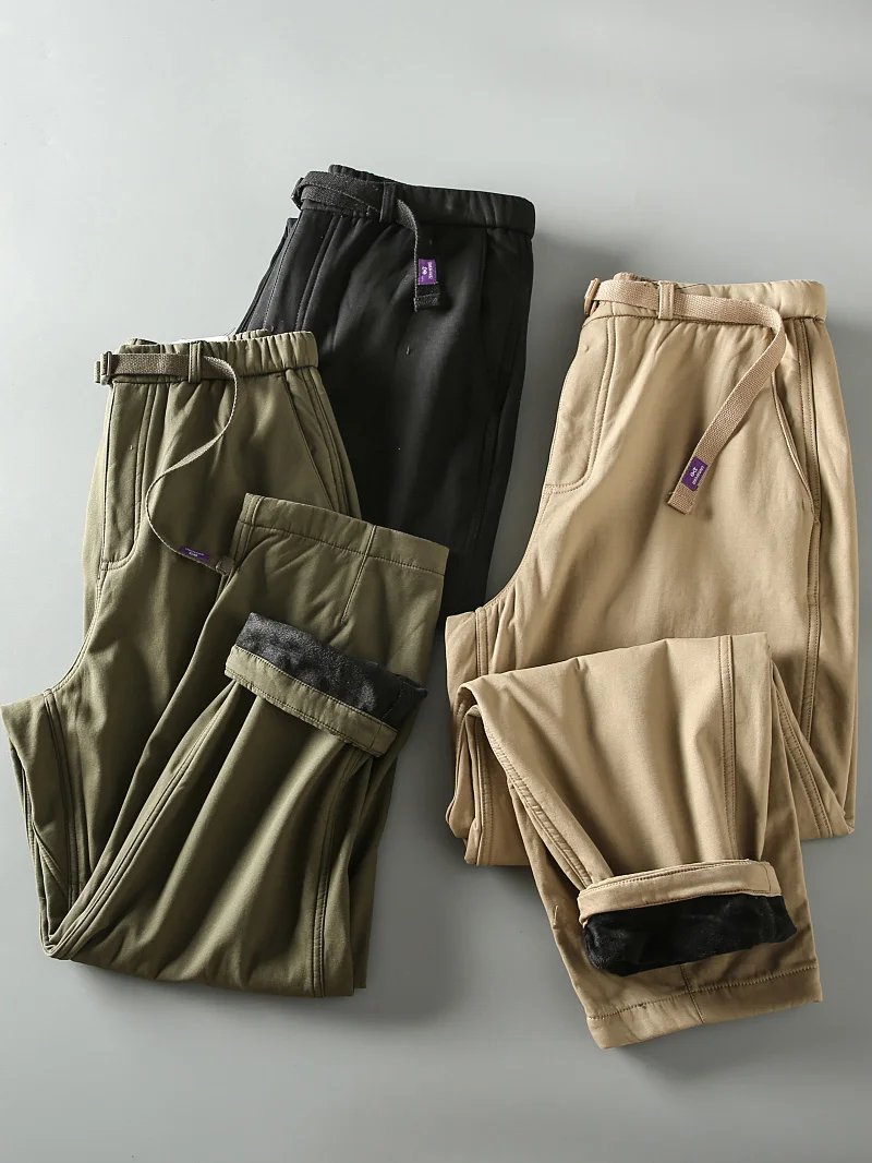 

Зимние повседневные брюки Thiened Fce, мужские ветрозащитные, морозостойкие, свободные, прямые, длинные брюки, теплые, удобные, для отдыха