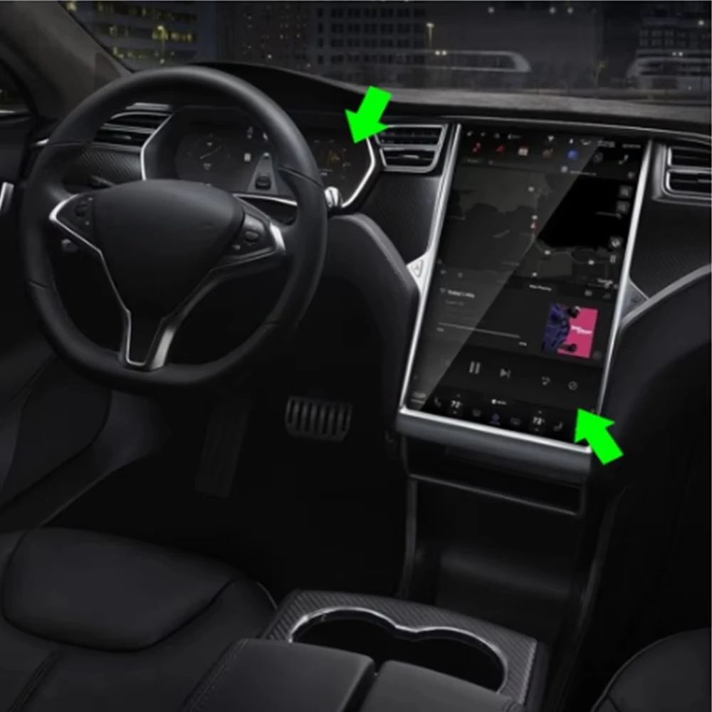 Tempered Glass Screen Protector Designed For Tesla Model 3/Y Dashboard Touchscreen Matte High Definition Anti Fingerprint