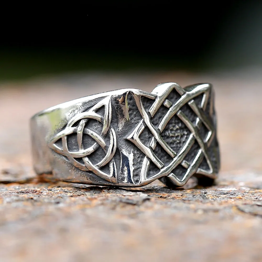 2023 New 316L Stainless Steel Viking Slavic Of Russia Savarog Amulet Celtic Knot Ring For Man Dropshipping free shipping