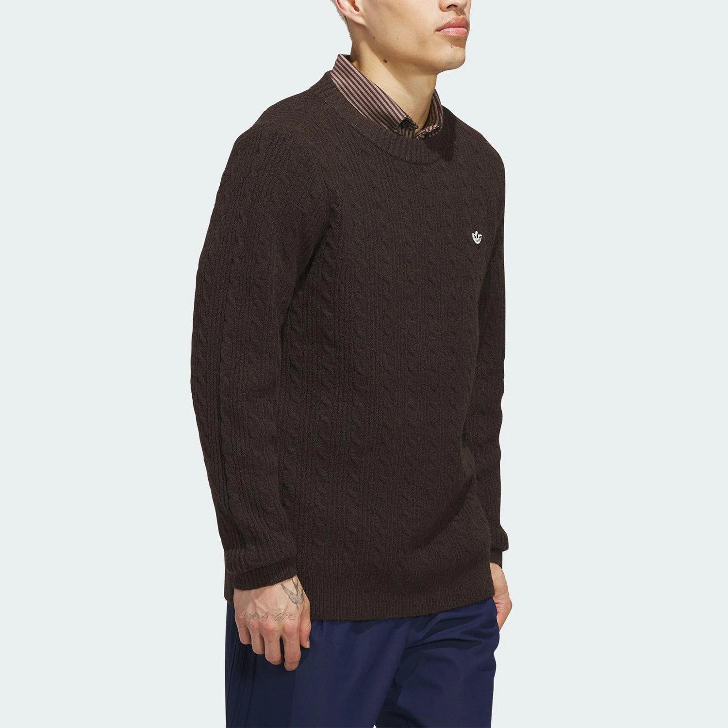 Adidas genuine clover men's sports golf round neck knitted sweater JW9864