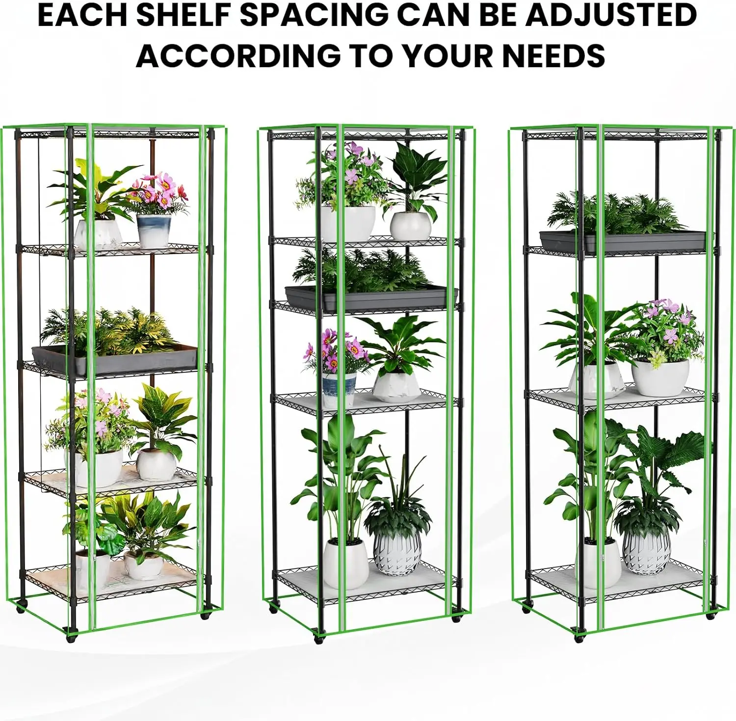 Indoor Use, PVC Cover, Full Spectrum Grow Light with Timer for Seed Starting and Balcony