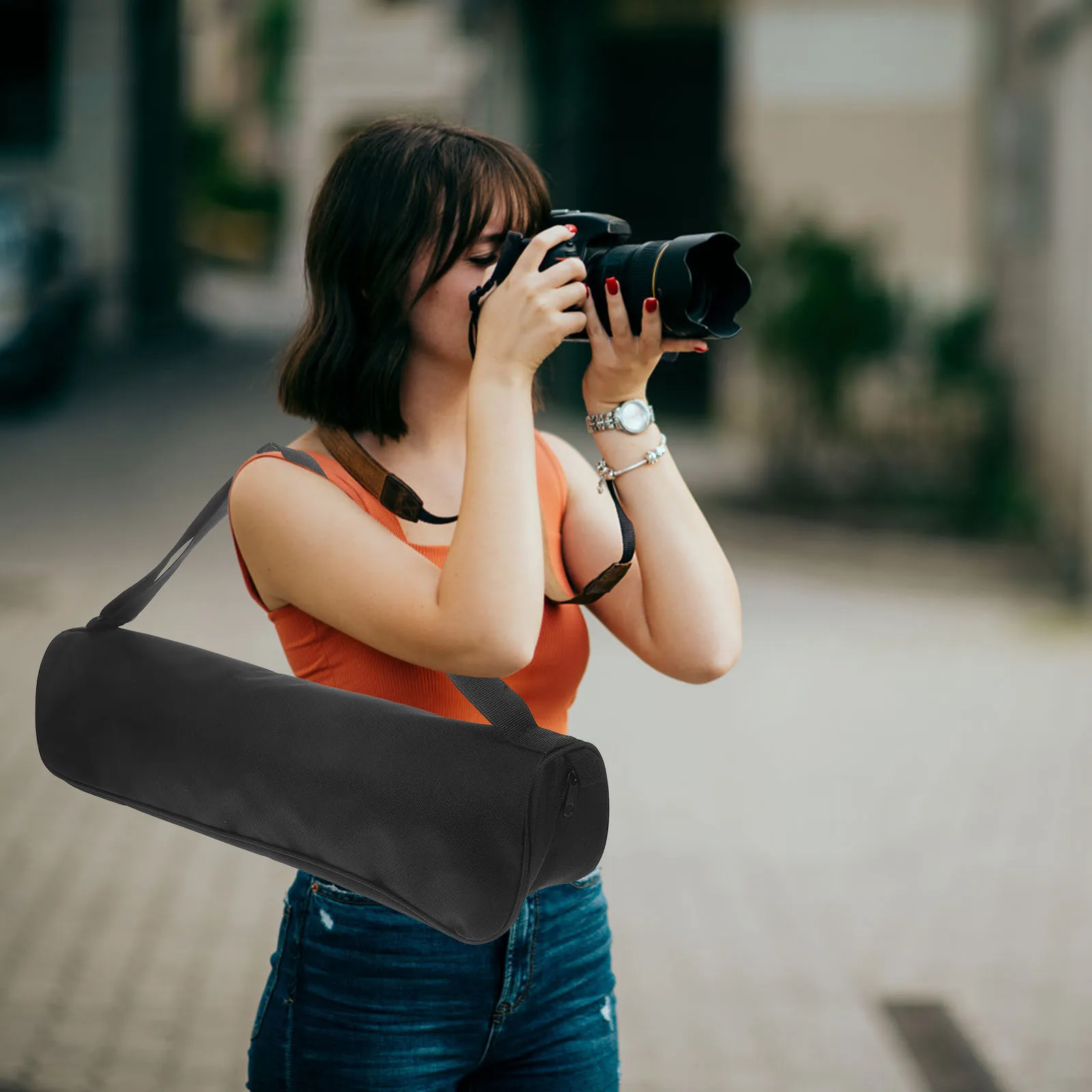 

Tripod Storage Bag Light Stand Carry Case Nylon Wear Resistant Adjustable Shoulder Strap Camera Tripod Carrier Bag Portable Lens