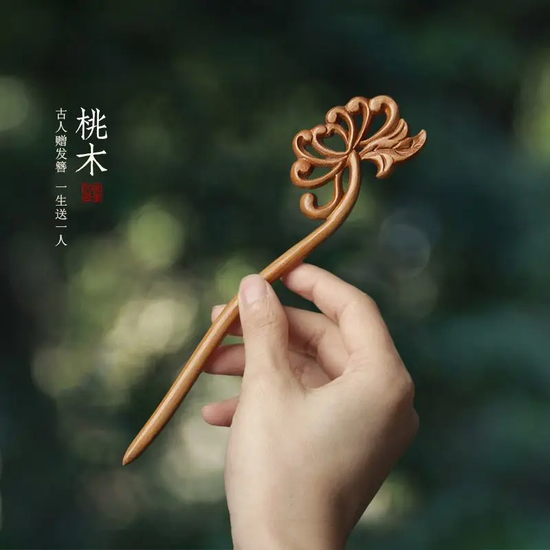 

Древняя заколка для волос из сандалового дерева, женская заколка ручной работы, неразлагаемая резная китайская классическая заколка для волос в китайском стиле, новая заколка для волос с деревянной пластиной